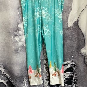 The Oblong Box Shop Novelty Reindeer Capri Leggings Sz XL